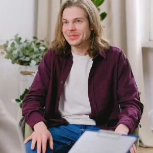 man in therapy session