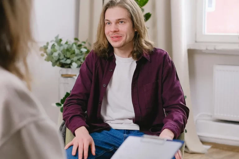 man in therapy session